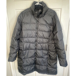 The North Face Metropolis Parka Coat Women's 1X Blk 600 Down Long Winter No Hood